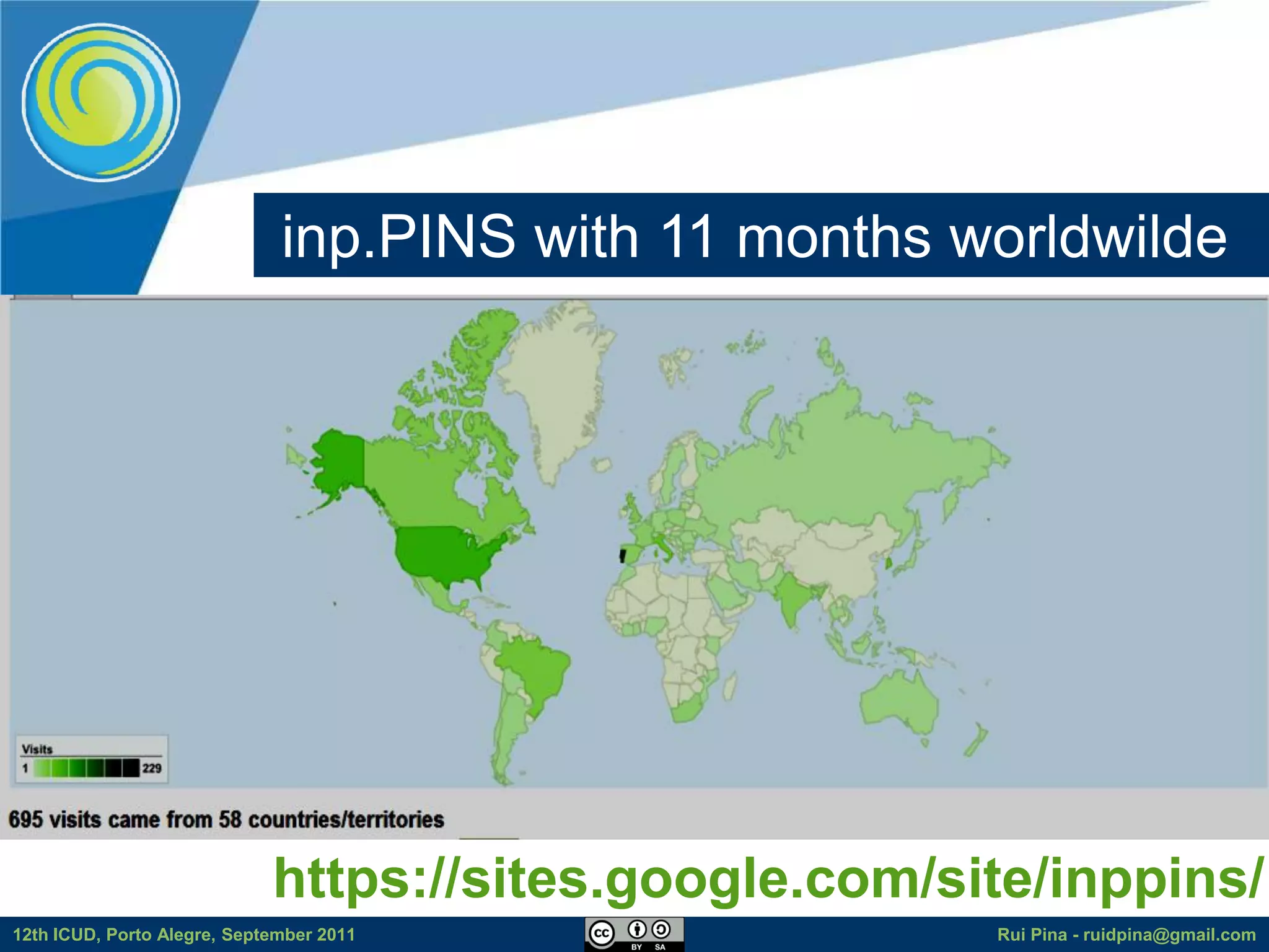 inp.PINS with 11 months worldwilde




                             https://sites.google.com/site/inppins/
12th ICUD, Porto Alegre, September 2011                 Rui Pina - ruidpina@gmail.com
 