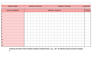 (1_2 index) Group Record Card[Download Me] .pptx