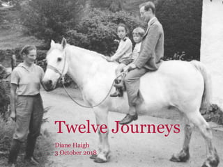 Diane Haigh
3 October 2018
Twelve Journeys
 