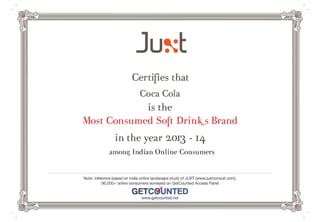 juxt india online_2013-14_ most consumed soft drink s brand