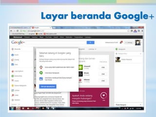 Layar beranda Google+ 
 