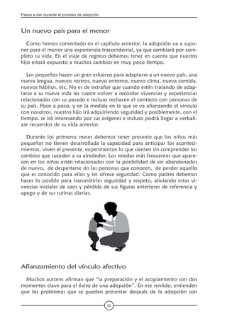 Pasos a dar durante el proceso de adopción
52
Un nuevo país para el menor
Como hemos comentado en el capítulo anterior, la...