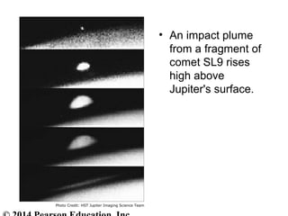 • An impact plume
from a fragment of
comet SL9 rises
high above
Jupiter's surface.
Photo Credit: HST Jupiter Imaging Science Team
 