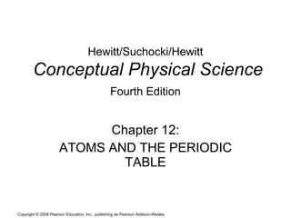 Hewitt/Suchocki/Hewitt   Conceptual Physical Science Fourth Edition   Chapter 12: ATOMS AND THE PERIODIC TABLE 