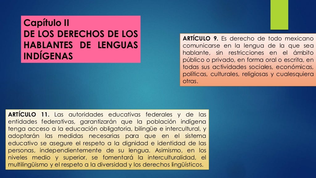 ley general de derechos lingüísticos de los pueblos indigenas