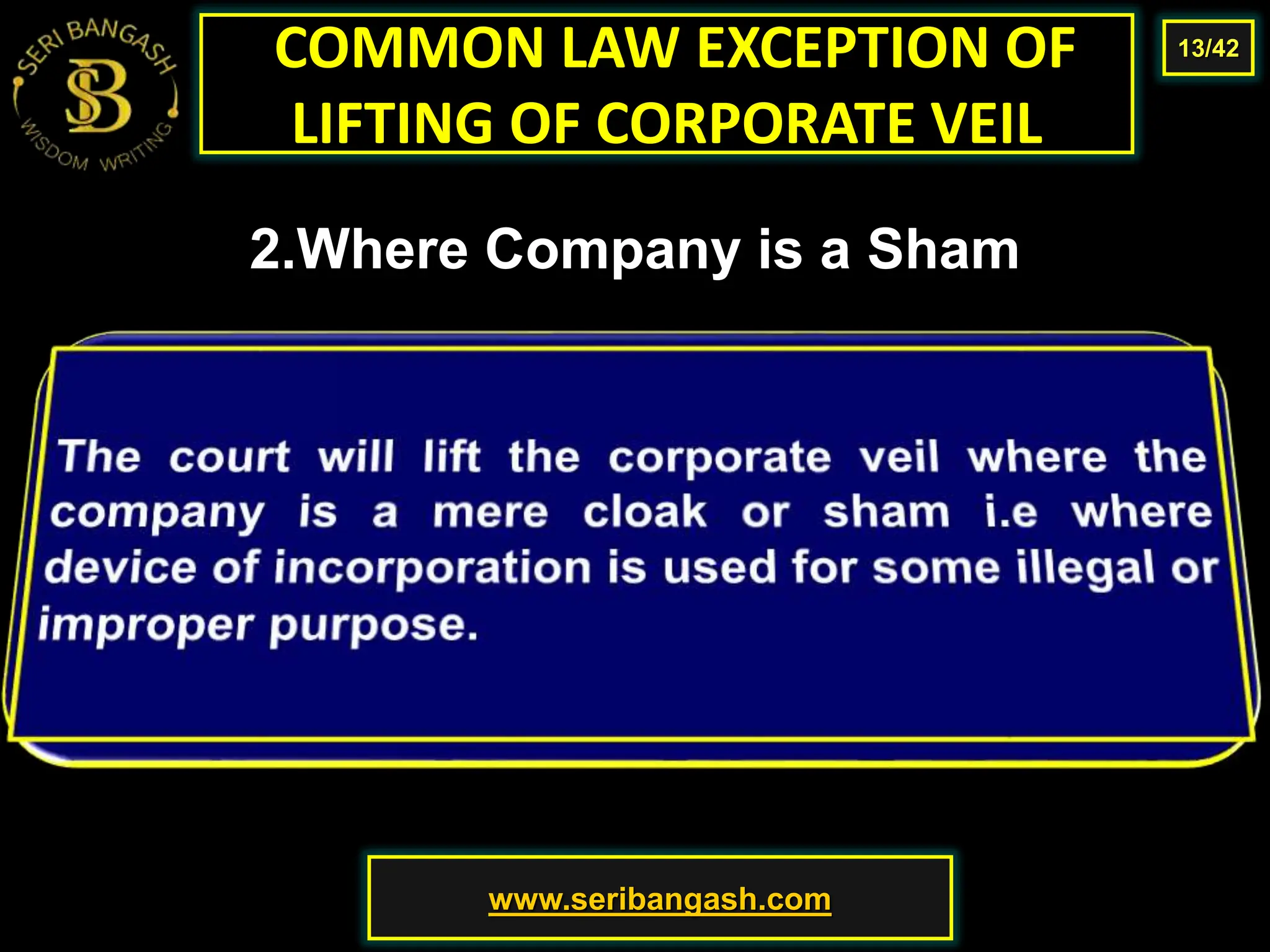 Lifting the Corporate Veil. Power Point Presentation | PPT