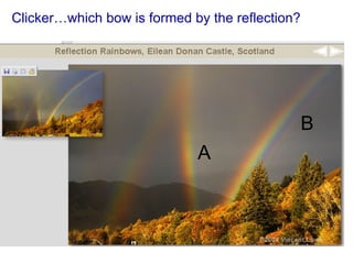 Clicker…which bow is formed by the reflection? A B 