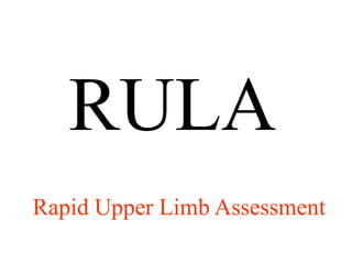 RULA
Rapid Upper Limb Assessment
 