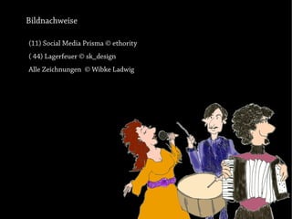 Bildnachweise

(11) Social Media Prisma © ethority
( 44) Lagerfeuer © sk_design
Alle Zeichnungen © Wibke Ladwig
 