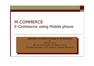 E-commerce using mobile phones