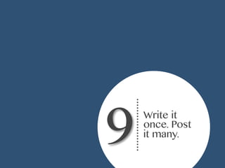 9

Write it
once. Post
it many.

 