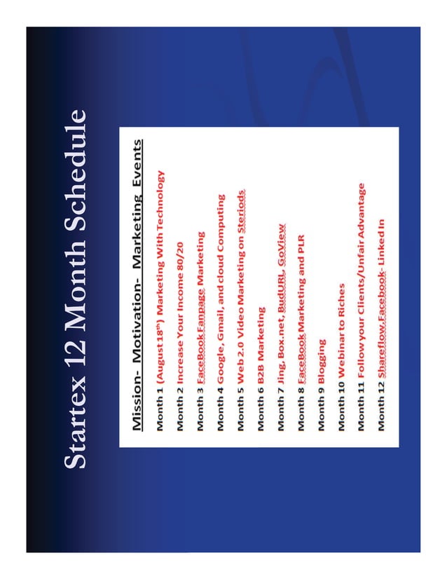 12 Month Schedule Startex Title PDF