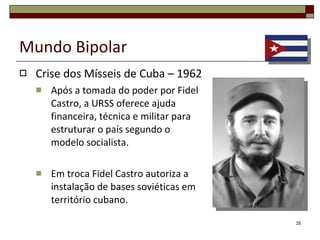 Mundo Bipolar Guerra da Coreia (Actualidade) O território continua dividido: República Democrática Popular da Coreia  (norte) com capital em Pyongyang; República da Coreia (sul) com capital em Seul. Fotografia nocturna da Península da Coreia. O contraste entre o Sul e o Norte 