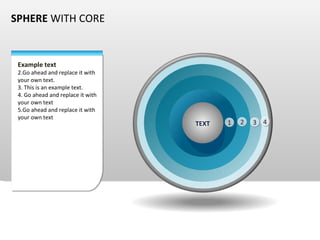 SPHERE  WITH CORE Example text Go ahead and replace it with your own text. This is an example text. Go ahead and replace it with your own text Go ahead and replace it with your own text TEXT 4 3 2 1 