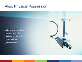 Also: Physical Possession




Whoever has the
data could, for
instance, turn it
over to the
government
 
