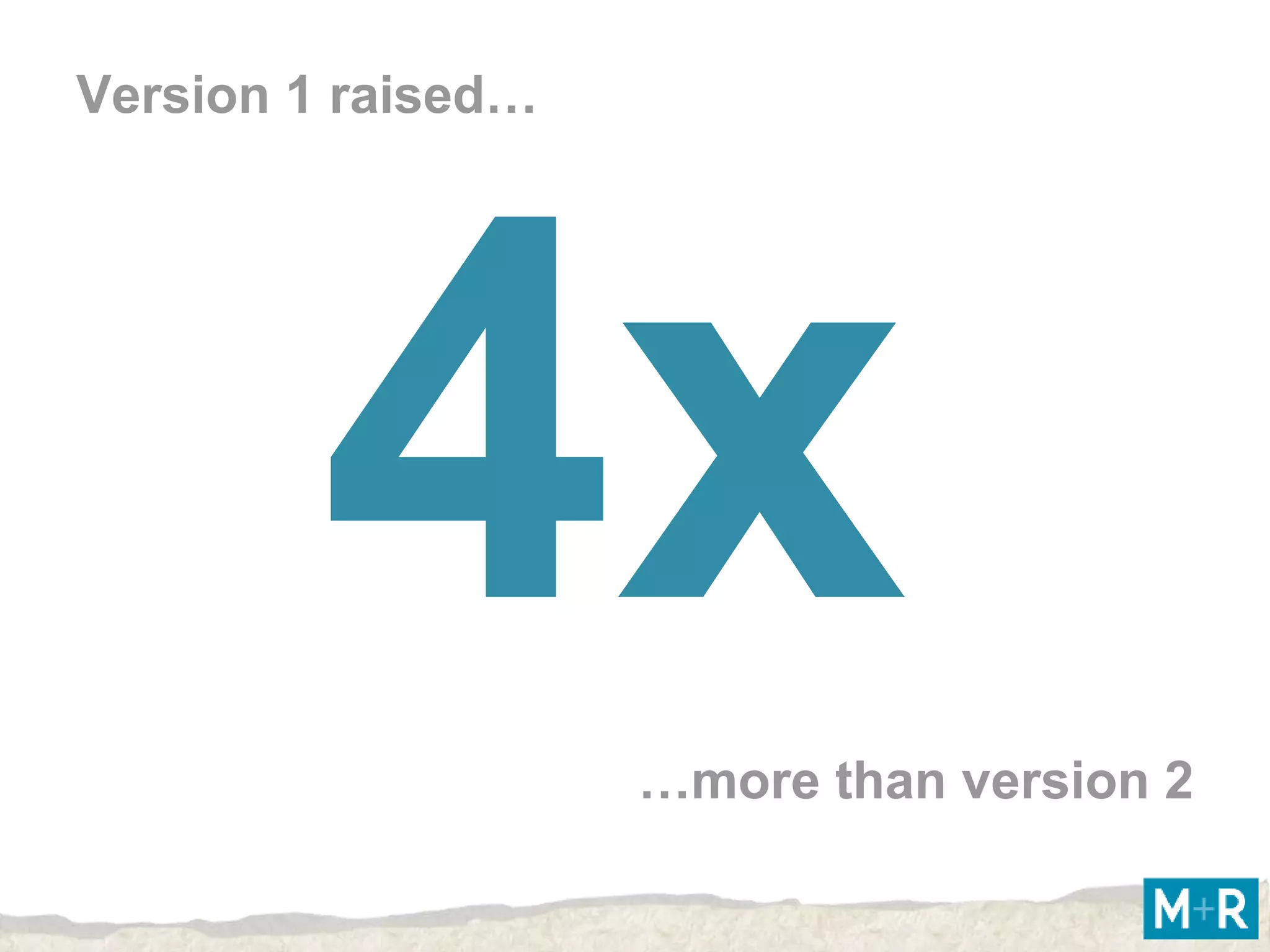 Version 1 raised…




                    …more than version 2
 