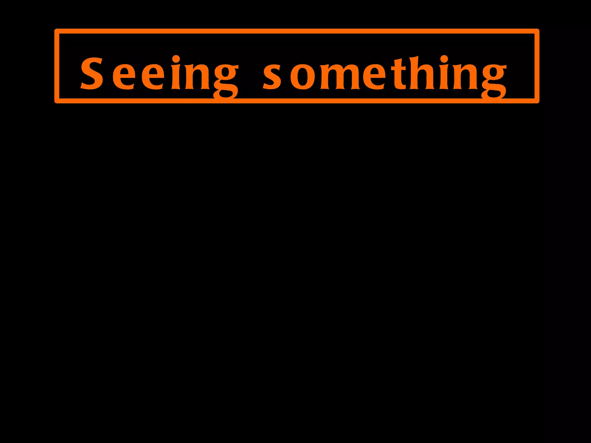 Seeing something 