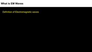 Definition of Electromagnetic waves
What is EM Waves
 