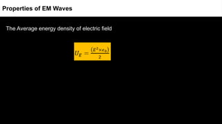 The Average energy density of electric field
Properties of EM Waves
 