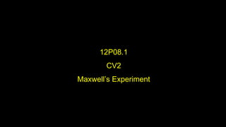 12P08.1
CV2
Maxwell’s Experiment
 