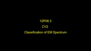12P08.3
CV2
Classification of EM Spectrum
 