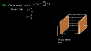Sol. Displacement current
Electric field
Plate area
(A)
 