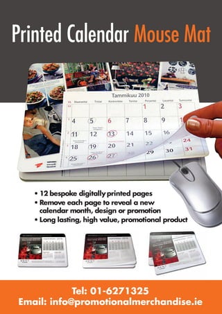 12 page bespoke branded calendar mouse mat