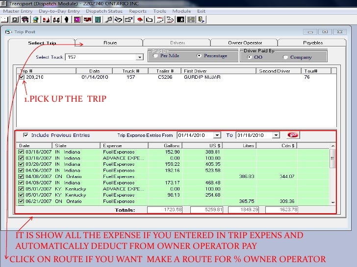 12 Payroll Owner Operator Paid By Percentage