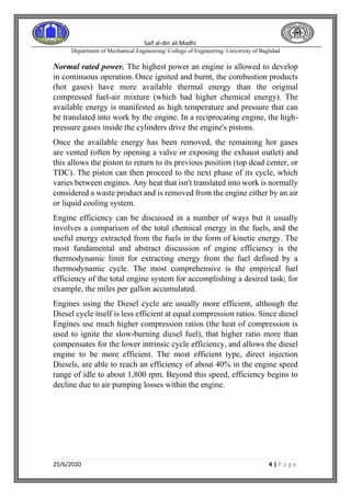 performance of the four strokes diesel engine | PDF