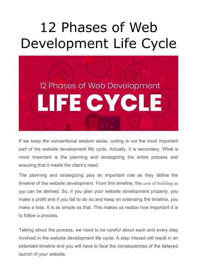 12 Phases Of Web Development Life Cycle Pdf 12 Phases Of Web Development Life Cycle Pdf