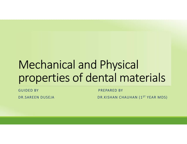 physical and mechanical properties of dental materials | PDF | Geology ...