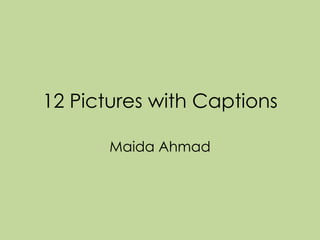 12 Pictures with Captions

       Maida Ahmad
 