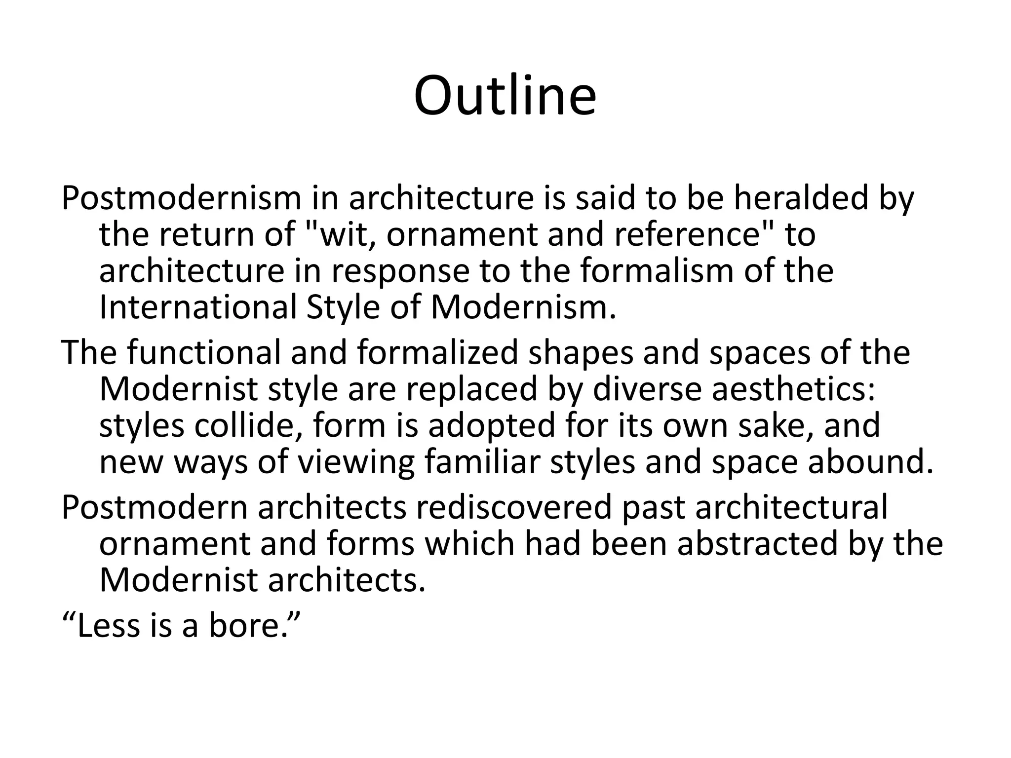 Postmodernism Overview 12 Post-Modernism | PPTX