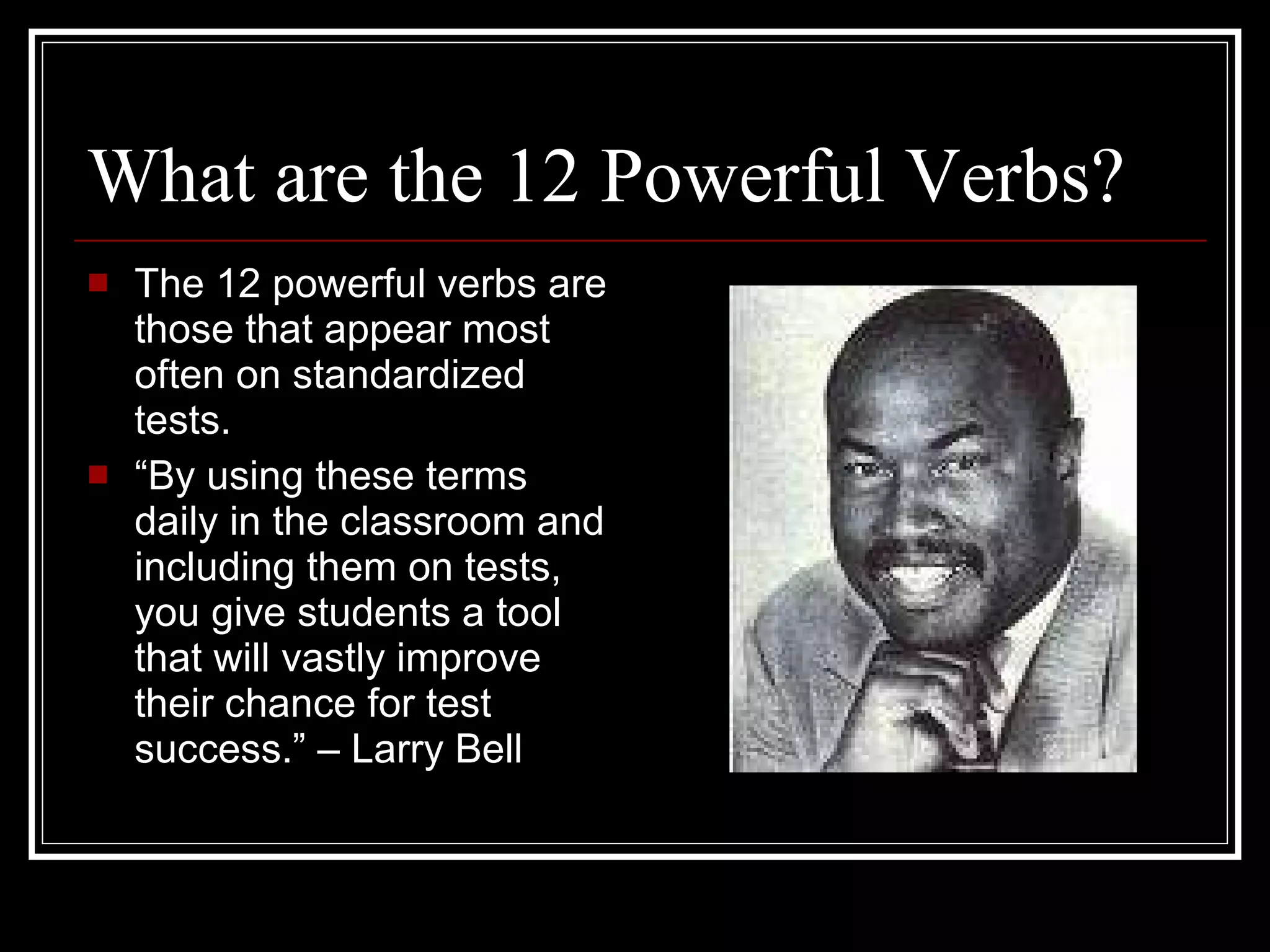 12 Powerful Verbs.Ppt Version 2 | PPT