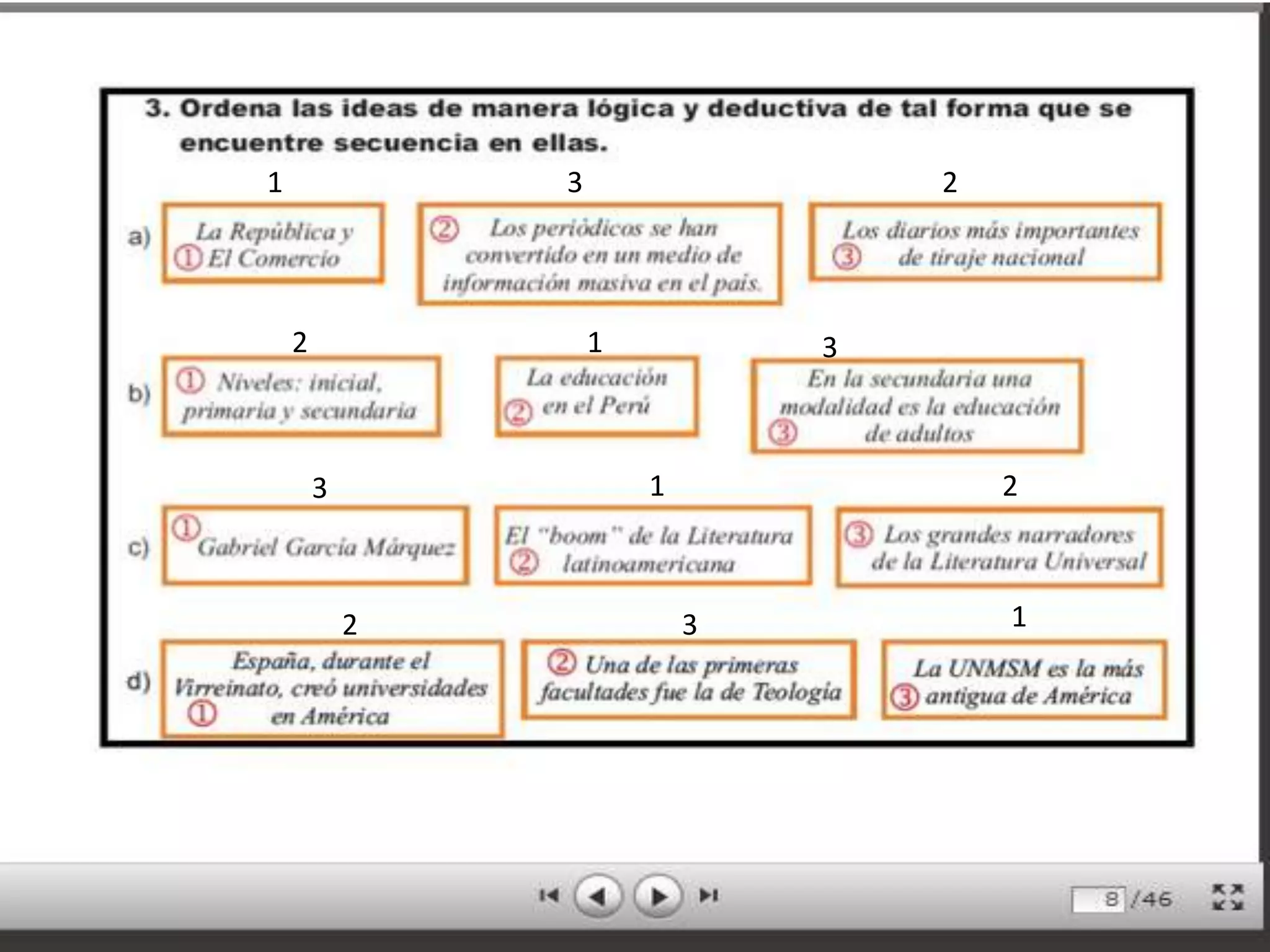 1               3                   2




    2               1           3



        3               1               2



            2               3           1
 