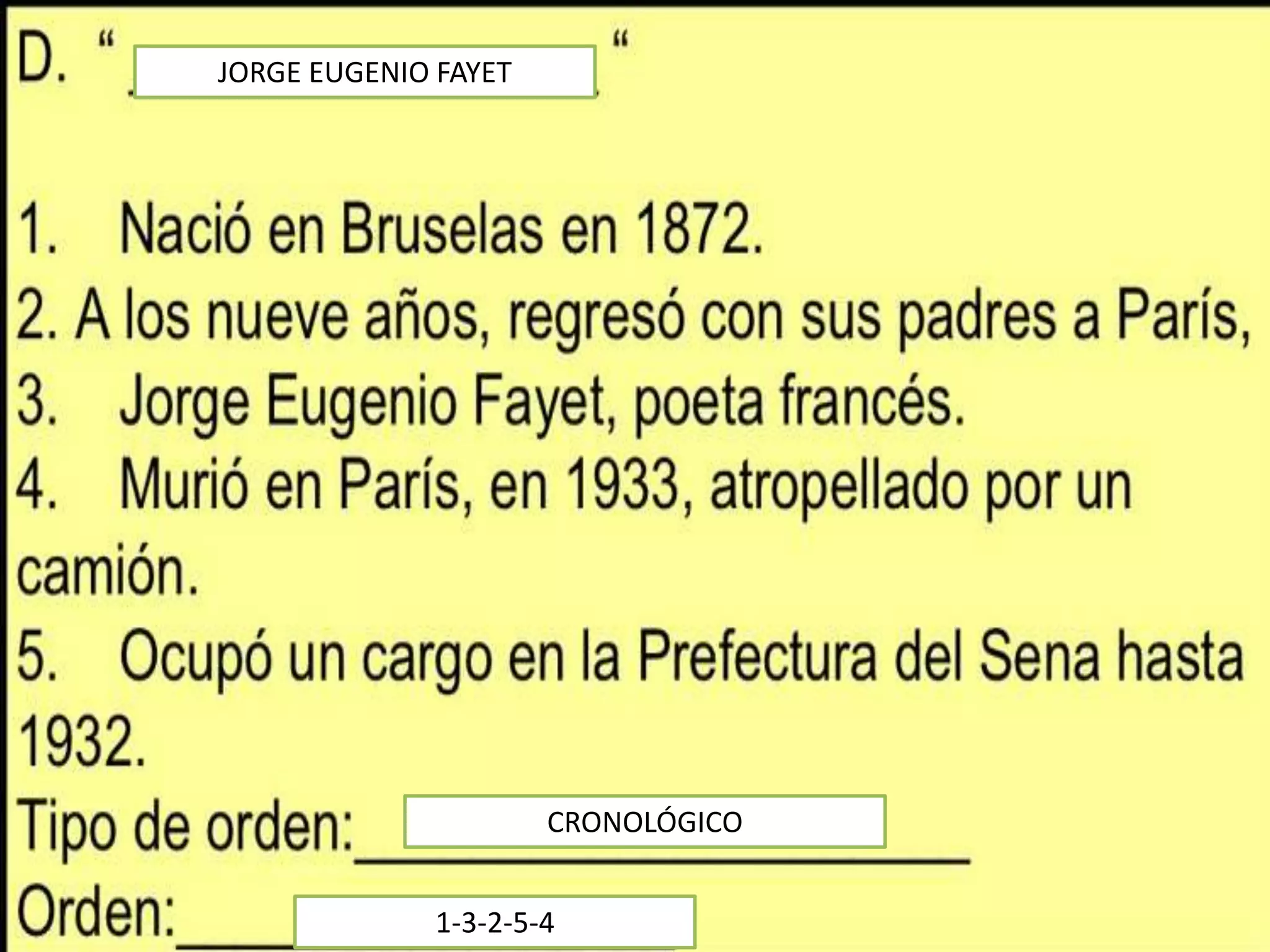 JORGE EUGENIO FAYET




                      CRONOLÓGICO


              1-3-2-5-4
 