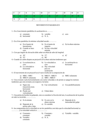 PROBLEMAS PROPUESTOS DE FÍSICA