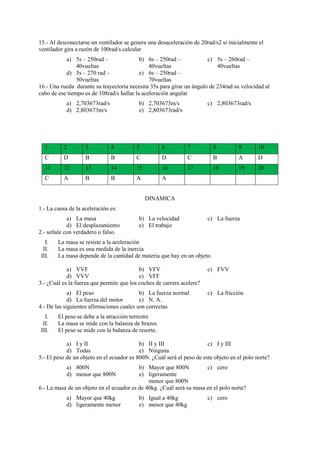 PROBLEMAS PROPUESTOS DE FÍSICA