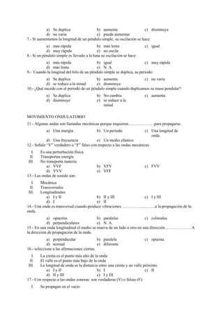 PROBLEMAS PROPUESTOS DE FÍSICA