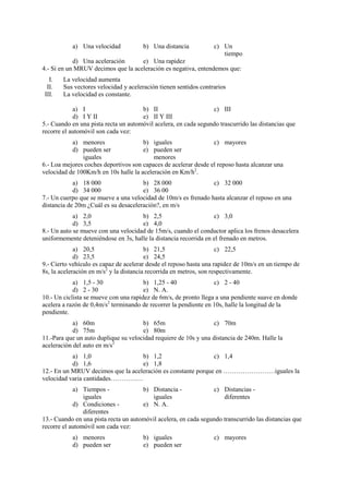PROBLEMAS PROPUESTOS DE FÍSICA