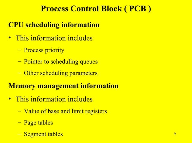 12 process control blocks | PPT