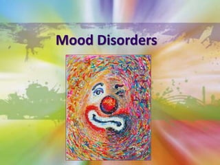 Origins of Mood Disorders BiologicalGenetic factorsPsychologicalLearned helplessnessPerfectionism and unrealistic expectationsAttributional stylesBiopsychosocialBiologically predisposed interact with self-efficacy expectations and attitudes