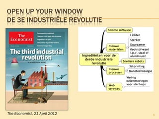 OPEN UP YOUR WINDOW
DE 3E INDUSTRIËLE REVOLUTIE
6The Economist, 21 April 2012
 