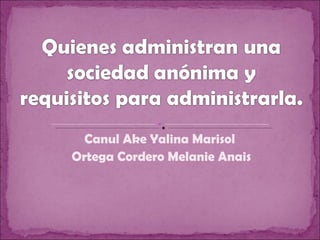 Canul Ake Yalina Marisol  Ortega Cordero Melanie Anais 