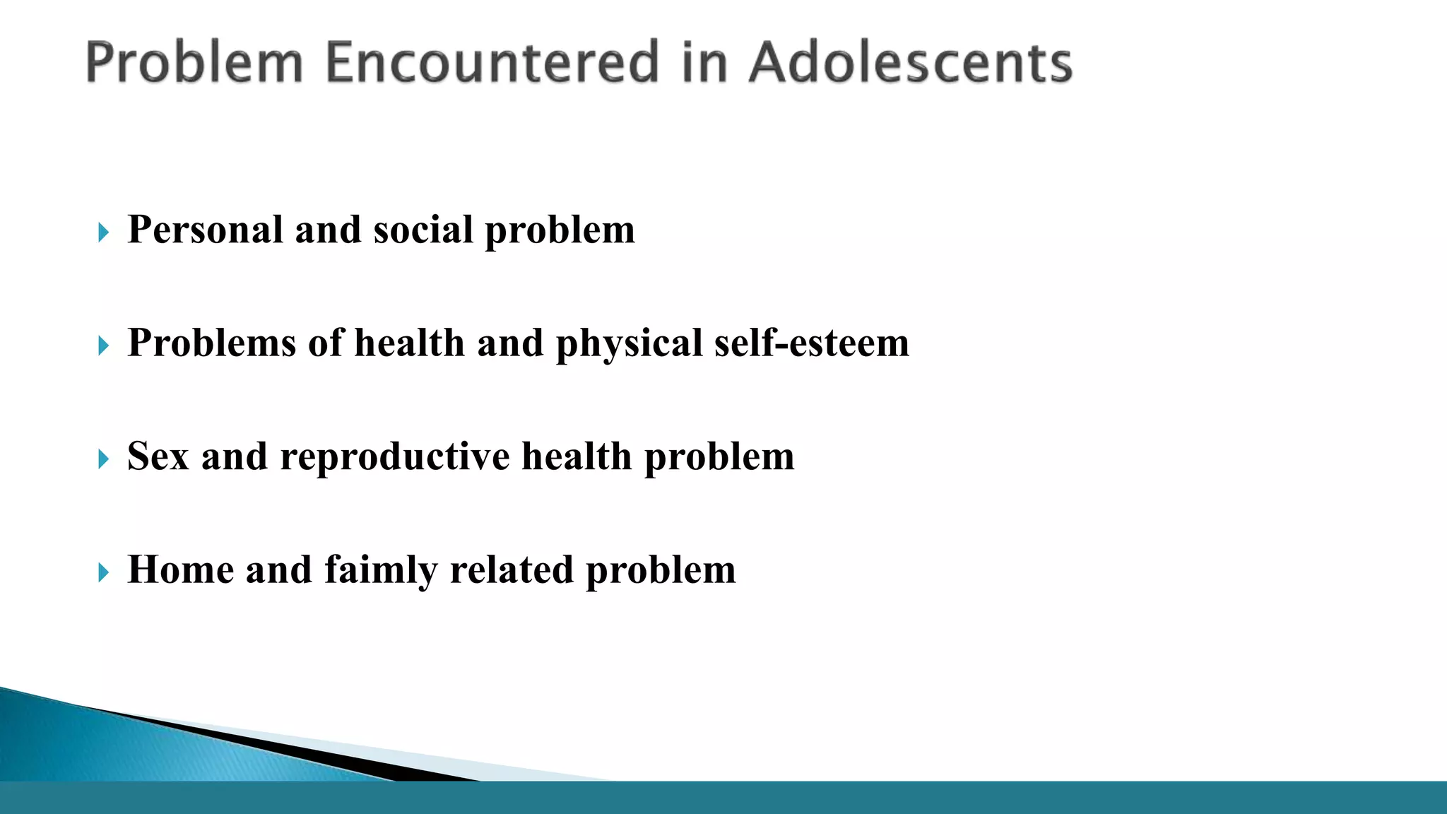 12 adolescent health problem | PPTX