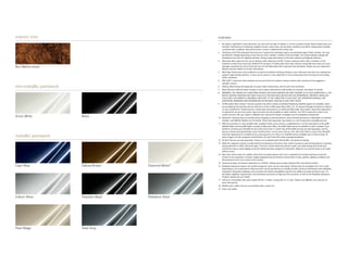 interior trim                                                endnotes
                                                             1	    No system, regardless of how advanced, can overcome the laws of physics or correct careless driving. Please always wear your
                                                                   seat belt. Performance is limited by available traction, which snow, ice and other conditions can affect. Always drive carefully,
                                                                   consistent with conditions. Best performance in snow is obtained with winter tires.
                                                             2	    Preliminary 2012 EPA estimated fuel economy. Compare the estimated mpg to the estimated mpg of other vehicles. You may
                                                                   get different mileage depending on how fast you drive, weather conditions and trip length. Your actual highway mileage will
                                                                   probably be less than the highway estimate. Driving range claim based on fuel tank capacity and highway estimate.
                                                             3	    Mercedes -Benz approves the use of ultralow-sulfur diesel fuel (ULSD, 15 ppm maximum sulfur with a maximum of 5%
                                                                   biodiesel content) that meets the ASTM D975 standard. The Mercedes -Benz New Vehicle Limited Warranty does not cover
Burl Walnut wood                                                   damages caused by the use of fuels that do not meet Mercedes -Benz approved fuel standards. Please see your Operator’s
                                                                   Manual and fuel retailer for further information.
                                                             4	    Blind Spot Assist may not be sufficient to avoid all accidents involving vehicles in your blind spot and does not estimate the
                                                                   speed of approaching vehicles. It must not be used as a sole substitute for driver awareness and checking of surrounding
                                                                   traffic conditions.
                                                             5	    PRE-SAFE® closes the side windows and sunroof when the system’s sensors detect side movement that suggests a
                                                                   possible rollover.
non-metallic paintwork                                       6	    Braking effectiveness also depends on proper brake maintenance, and tire and road conditions.
                                                             7	    Read Operator’s Manual before towing. In some states, aftermarket trailer brakes are required. See dealer for details.
                                                             8	    WARNING: THE FORCES OF A DEPLOYING AIR BAG CAN CAUSE SERIOUS OR FATAL INJURIES TO A CHILD UNDER AGE 13. THE
                                                                   SAFEST SEATING POSITION FOR YOUR CHILD IS IN THE REAR SEAT, BELTED INTO AN APPROPRIATE, PROPERLY INSTALLED
                                                                   CHILD SEAT, OR CORRECTLY WEARING A SEAT BELT IF TOO LARGE FOR A CHILD SEAT. SEE OPERATOR’S MANUAL FOR
                                                                   ADDITIONAL WARNINGS AND INFORMATION ON AIR BAGS, SEAT BELTS AND CHILD SEATS.
                                                             9	    All Mercedes -Benz mbrace® services operate only where cellular and Global Positioning Satellite signals are available, which
                                                                   are provided by third parties and not within the control of Mercedes -Benz USA, LLC. An mbrace Package trial period is offered
                                                                   on new, Certified Pre -Owned and pre -owned sales and leases at an authorized Mercedes -Benz dealer. Subscriber Agreement
                                                                   is required for service to be active. Some services are only available on select vehicles. Your PIN is required in order to use
                                                                   certain services. See your dealer or MBUSA.com/mbrace for details, including a list of compatible smartphones.
Arctic White             Black                               10	   Bluetooth® interface does not provide phone charging or external antenna. Voice interactivity feature is dependent on selected
                                                                   handset. Visit MBUSA-Mobile.com for details. Phone sold separately. See dealer for a list of approved compatible phones.
                                                             11	   With the purchase of a new, satellite radio -enabled vehicle, you’ll receive a complimentary 6‑month subscription to SiriusXM
                                                                   Satellite Radio and SiriusXM Traffic, courtesy of Mercedes -Benz. SiriusXM Traffic service is available in select markets. If you
                                                                   decide to continue your SiriusXM service at the end of your 6‑month trial, all SiriusXM services are sold separately, and the
                                                                   plan you choose will automatically renew and bill at then -current rates until you call 1‑866‑635‑2349 to cancel. See SiriusXM

metallic paintwork                                                 Customer Agreement for complete terms, www.siriusxm.com. Sirius U.S. Satellite service available only to those at least 18
                                                                   years of age in the 48 contiguous United States, DC and Puerto Rico (with coverage limitations).
                                                             12	   All iPod® devices are sold separately. Feature not compatible with iPod Shuffle. See dealer for details.
                                                             13	   While the navigation system provides directional assistance, the driver must remain focused on safe driving behavior, including
                                                                   paying attention to traffic and street signs. The driver should utilize the system’s audio cues while driving and should only
                                                                   consult the map or visual displays once the vehicle has been stopped in a safe place. Maps do not cover all areas or all routes
                                                                   within an area.
                                                             14	   Rear view camera does not audibly notify driver of nearby objects and is not a substitute for actively checking around the
                                                                   vehicle for any obstacles or people. Images displayed may be limited to camera field of view, weather, lighting conditions and
                                                                   the presence of dirt, ice or snow on the camera.
                                                             15	   Unsecured cargo can become hazardous in a collision. Always secure cargo using the floor-mounted tie-downs.
Capri Blue               Dakota Brown     Diamond White19    16	   Roadside Assistance repairs may involve charges for parts, service and towing. Vehicle must be accessible from main roads.
                                                                   Depending on the circumstance, these services may be provided by an outside provider, courtesy of Mercedes -Benz Roadside
                                                                   Assistance. Restricted roadways, acts of nature and vehicle accessibility may limit our ability to provide services to you. For
                                                                   full details, eligibility requirements, and limitations/exclusions of Sign and Drive services, as well as the Roadside Assistance
                                                                   Program, please see your dealer.
                                                             17	   mbrace is compatible with select Apple iPhone® models running iOS 4.2 or later. Please visit MBUSA.com/mbrace for
                                                                   more information.
                                                             18	   Models with runflat tires are not provided with a spare tire.
                                                             19	   Extra-cost option.


Iridium Silver           Obsidian Black   Palladium Silver




Pearl Beige              Steel Grey
 
