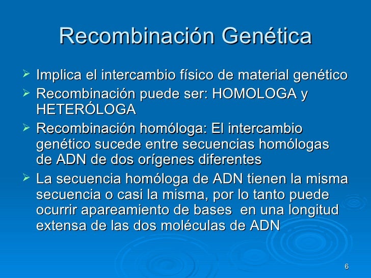 recombinacion genetica ppt Tema 15. Recombinacion.