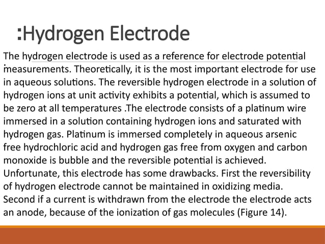 Reference Electrodes in electrochemical cell | PPT