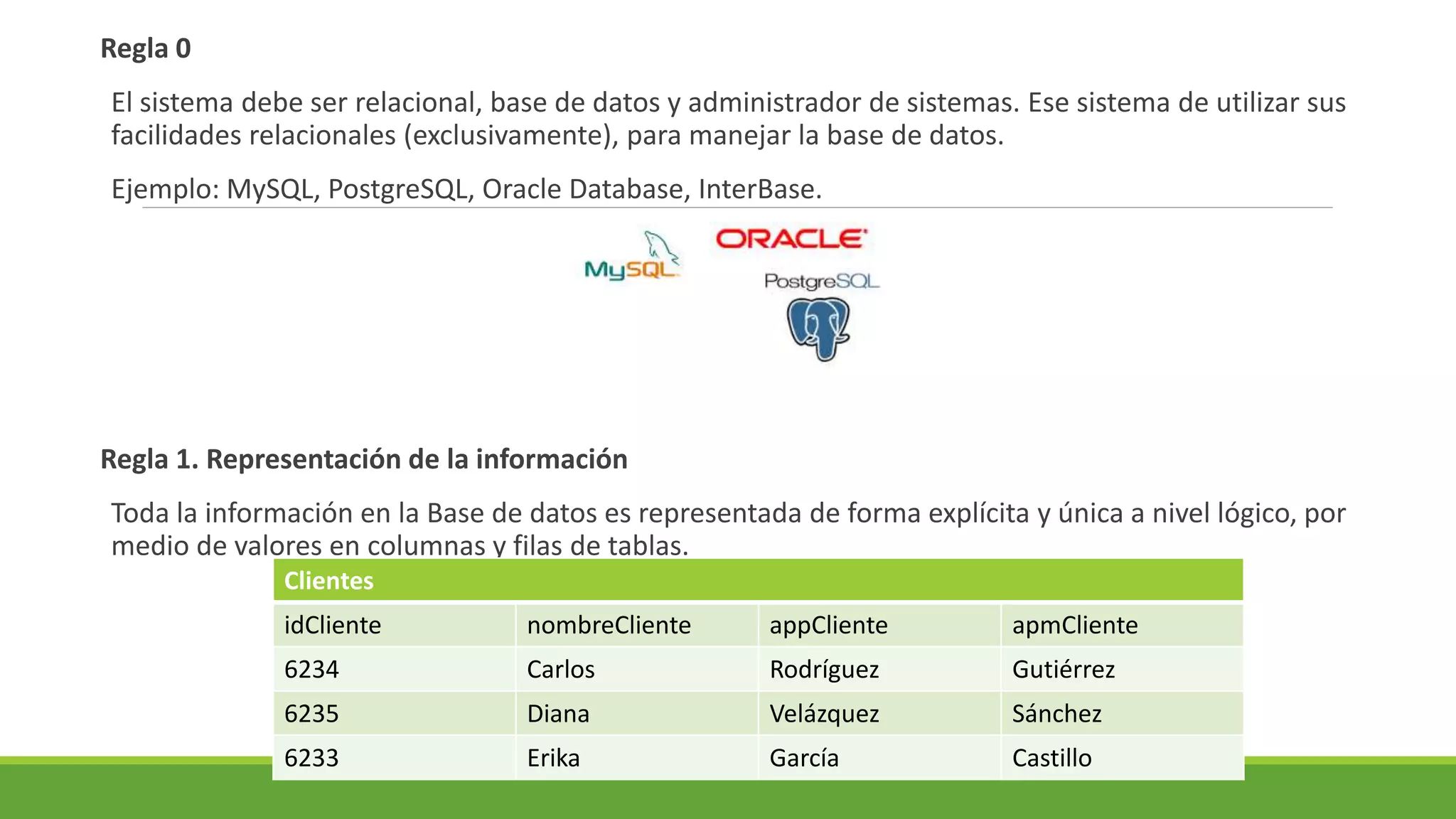 12 reglas de codd | PPT