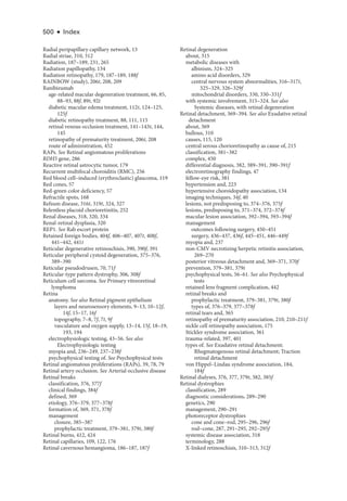 Retina and Vitreous ....................